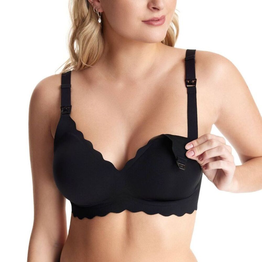Momcozy Jelly Strip Nursing Bra - Black - S